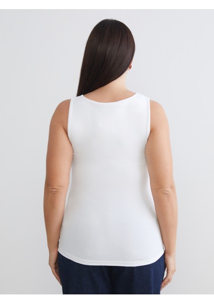 Büyük Beden Kare Yaka Kadın Atlet 2'li