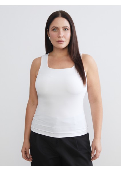 Büyük Beden Kare Yaka Kadın Atlet 2'li fiyatları