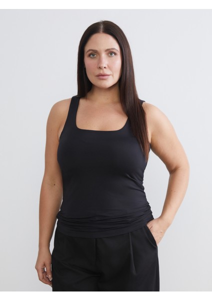 Büyük Beden Kare Yaka Kadın Atlet 2'li modelleri