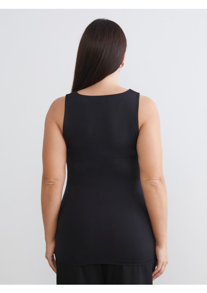 Büyük Beden Kare Yaka Kadın Atlet 2'li