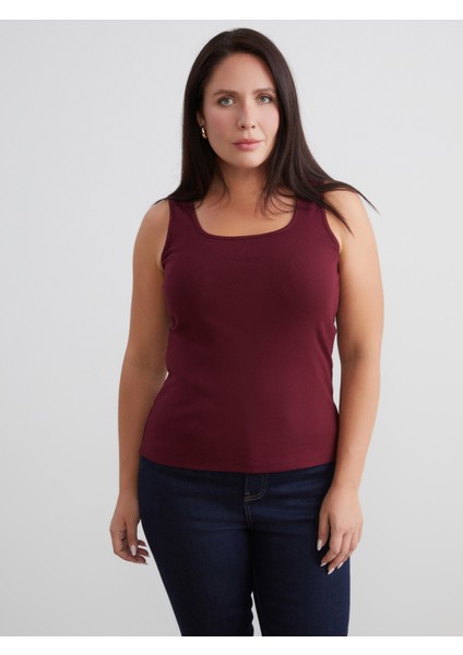 Büyük Beden U Yaka Kadın Atlet