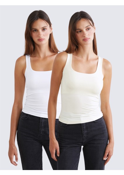 Kare Yaka Kadın Atlet 2'li