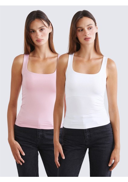 Kare Yaka Kadın Atlet 2'li