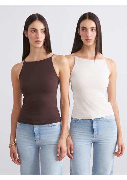 Halter Yaka Askılı Kadın Atlet 2'li