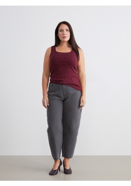 Büyük Beden U Yaka Taşlı Kadın Atlet fiyatları