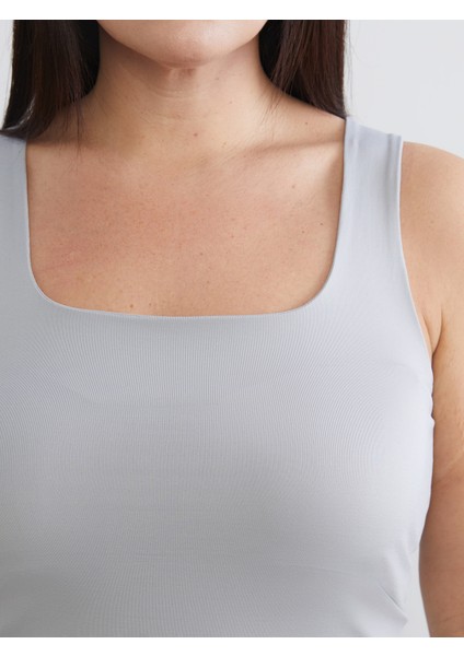 Büyük Beden Kare Yaka Kadın Atlet 2'li