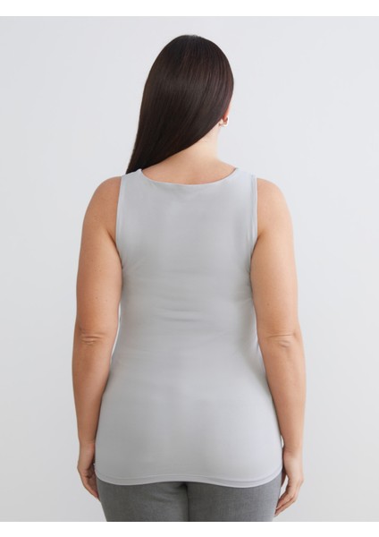 Büyük Beden Kare Yaka Kadın Atlet 2'li