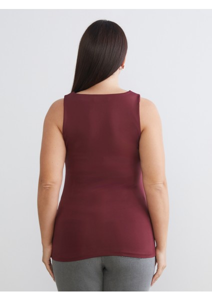 Büyük Beden Kare Yaka Kadın Atlet 2'li