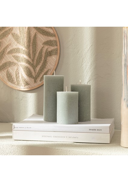 Glacier Sütun Mum 7X14 Yeşil fiyatları