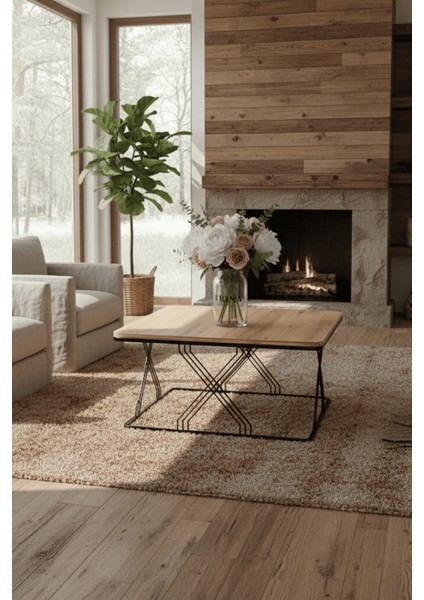 Dilsa Metal Ayak Kare Ahşap Hasır Orta Sehpa & Zigon Sehpa indirimleri