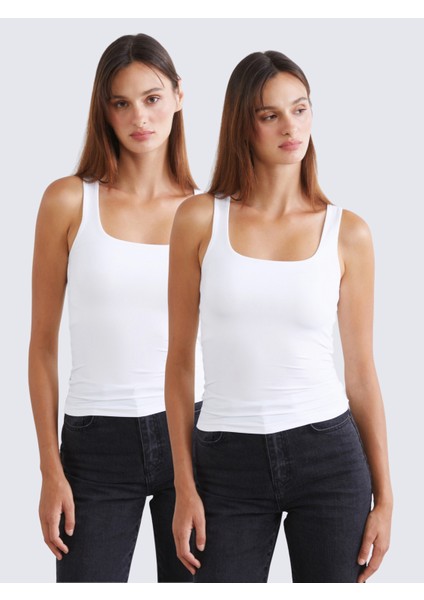 Kare Yaka Kadın Atlet 2'li