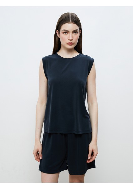 Bisiklet Yaka Modal Karışımlı Kadın Atlet