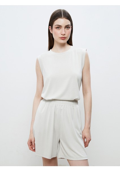 Bisiklet Yaka Modal Karışımlı Kadın Atlet