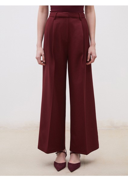 Loose Fit Krep Kadın Pileli Pantolon fiyatları