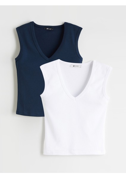 V Yaka Kadın Atlet 2'li