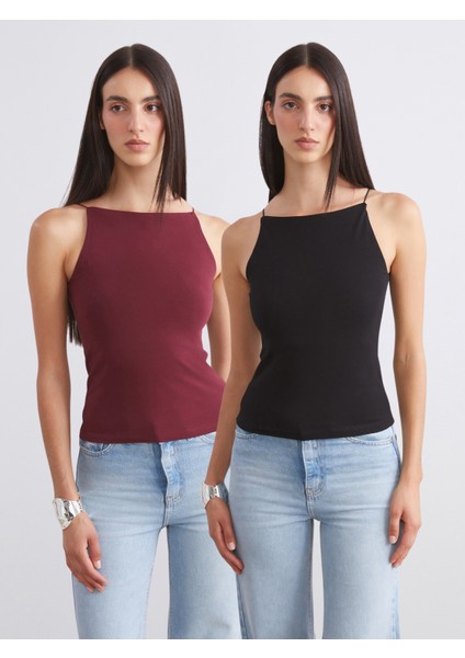 Halter Yaka Askılı Kadın Atlet 2'li