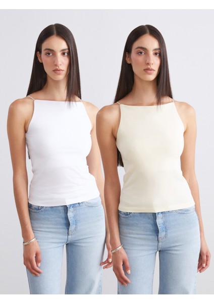 Halter Yaka Askılı Kadın Atlet 2'li