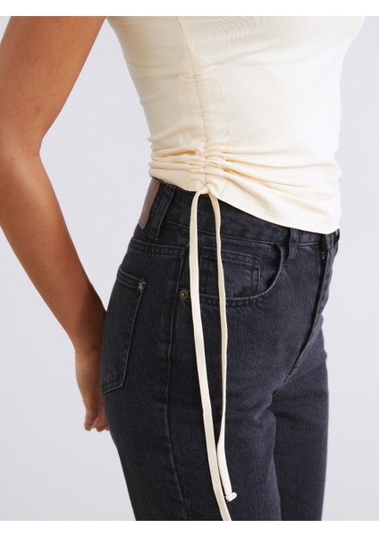 Kare Yaka Büzgülü Kadın Atlet 2'li