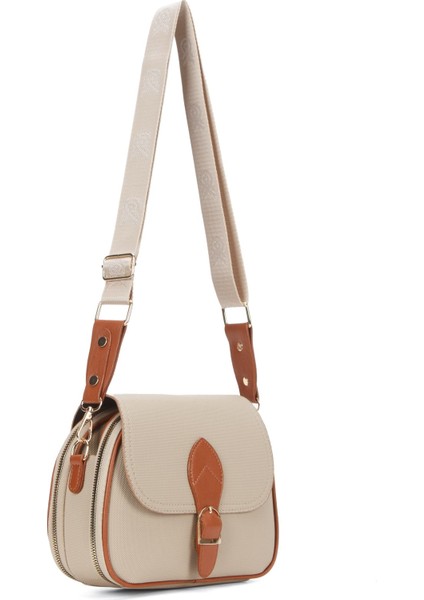 Kadın Uzun Askılı Çapraz Omuz Çantası NEW357 - Bej