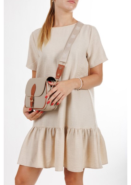 Kadın Uzun Askılı Çapraz Omuz Çantası NEW357 - Bej fırsatları