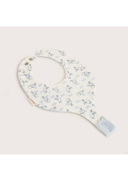Sea Sıde Emzik Tutucu Önlük Ekru/mavi