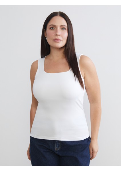 Büyük Beden Kare Yaka Kadın Atlet 2'li fiyatları