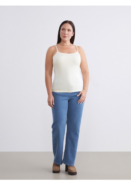 Büyük Beden Kare Yaka Askılı Kadın Atlet 2'li fırsatları