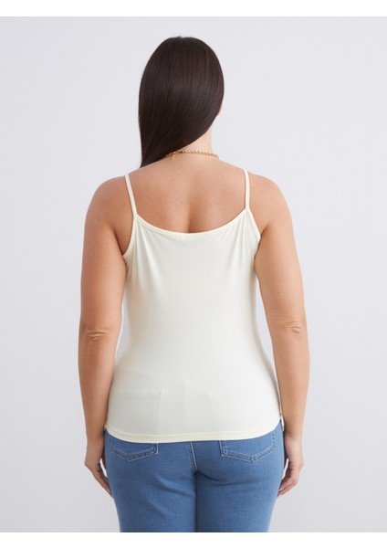 Büyük Beden Kare Yaka Askılı Kadın Atlet 2'li