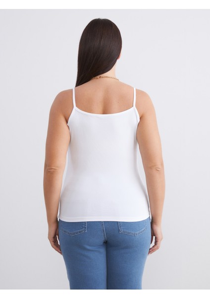 Büyük Beden Kare Yaka Askılı Kadın Atlet 2'li