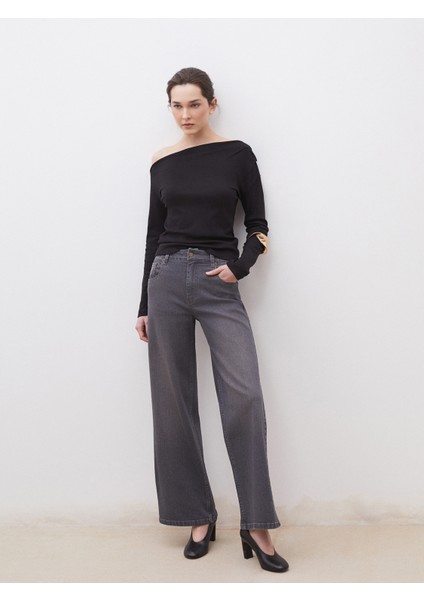 Wideleg Kadın Jean Pantolon