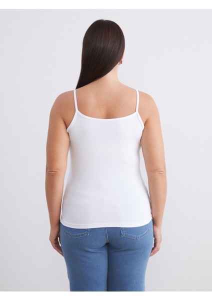 Büyük Beden Kare Yaka Askılı Kadın Atlet 2'li