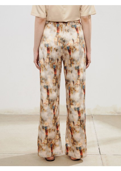 Beli Lastikli Desenli Geniş Paça Kadın Pantolon fırsatları