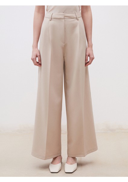 Loose Fit Krep Kadın Pileli Pantolon fiyatları