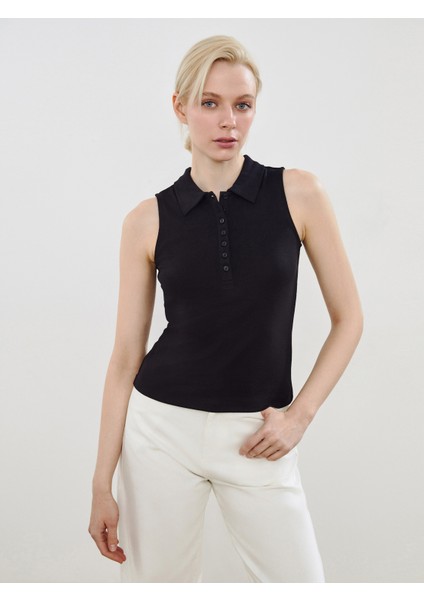 Polo Yaka Modal Karışımlı Kadın Atlet