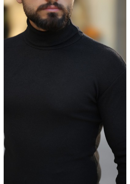 Siyah Kaşkorse Balıkçı Yaka Likralı Kazak fiyatları