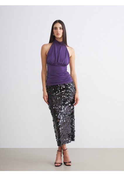 Halter Yaka Büzgülü Bluz fiyatları