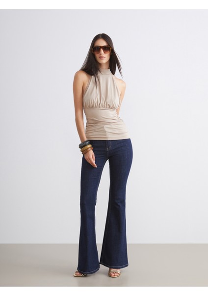 Halter Yaka Büzgülü Bluz fiyatları