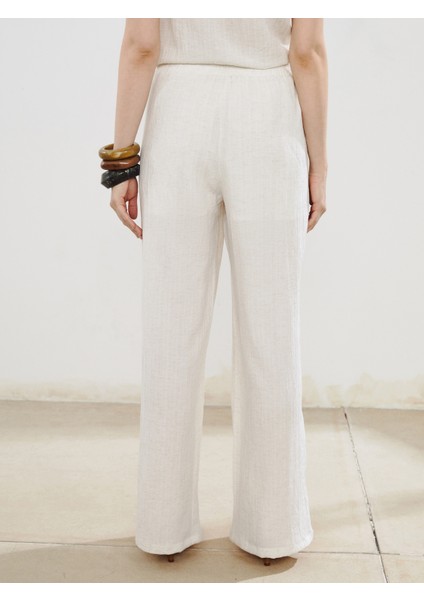Beli Lastikli Keten Karışımlı Kadın Pantolon fırsatları