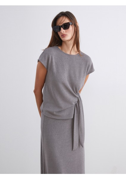 Bisiklet Yaka Büzgülü Bluz