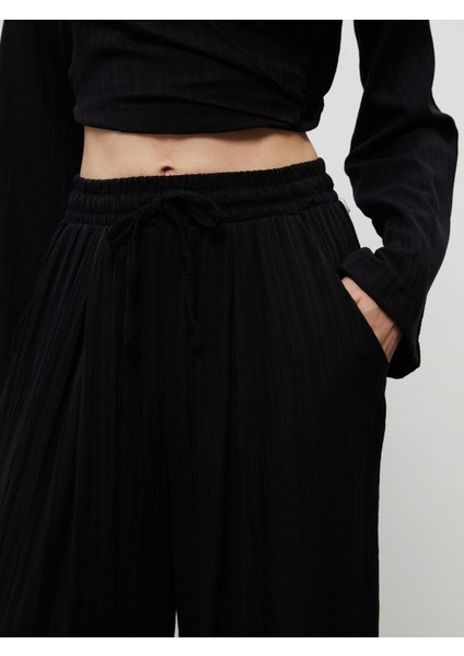 Beli Lastikli Dokulu Kadın Pileli Pantolon modelleri