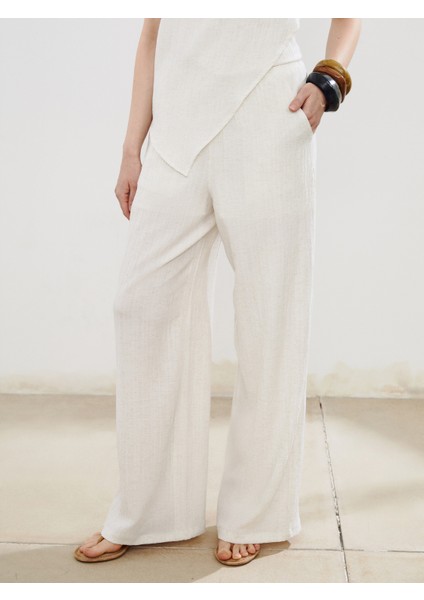 Beli Lastikli Keten Karışımlı Kadın Pantolon fiyatları