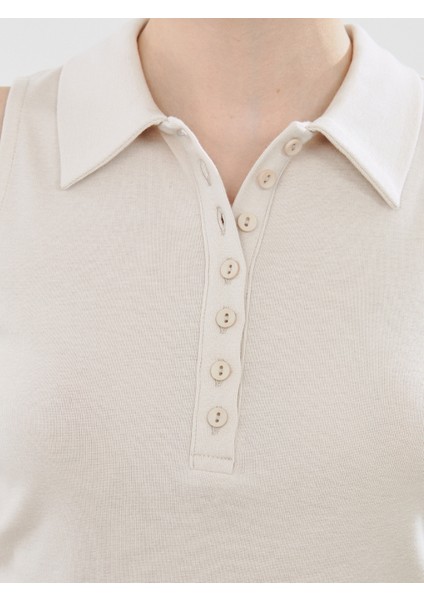 Polo Yaka Modal Karışımlı Kadın Atlet modelleri