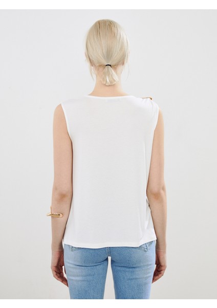 Bisiklet Yaka Aplike Detaylı Bluz fırsatları