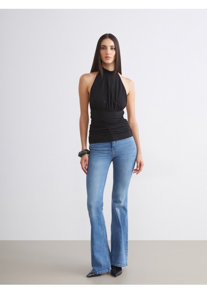 Halter Yaka Büzgülü Bluz fiyatları