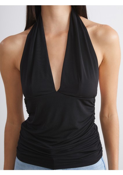 Halter Yaka Büzgülü Bluz modelleri