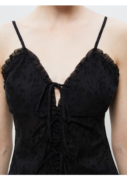 Kalp Yaka Desenli Askılı Bluz modelleri