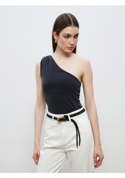 Tek Omuz Modal Karışımlı Bluz