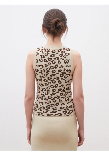 Bisiklet Yaka Desenli Kadın Triko Bluz fırsatları