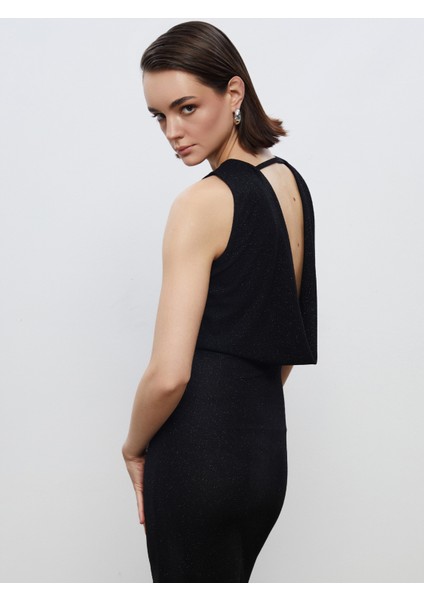 Bisiklet Yaka Simli Büzgülü Elbise fiyatları