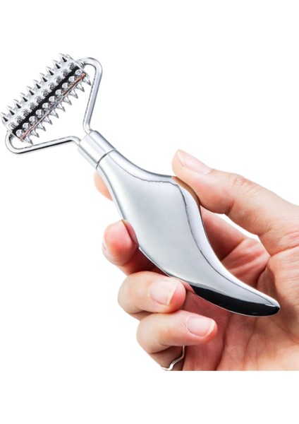 Çelik Tırtıklı Yüz Masaj Roller